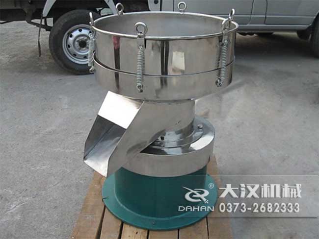 涂料振動篩 涂料振動篩由:框體,振動斗,出料口,振動電機底座等部件組成